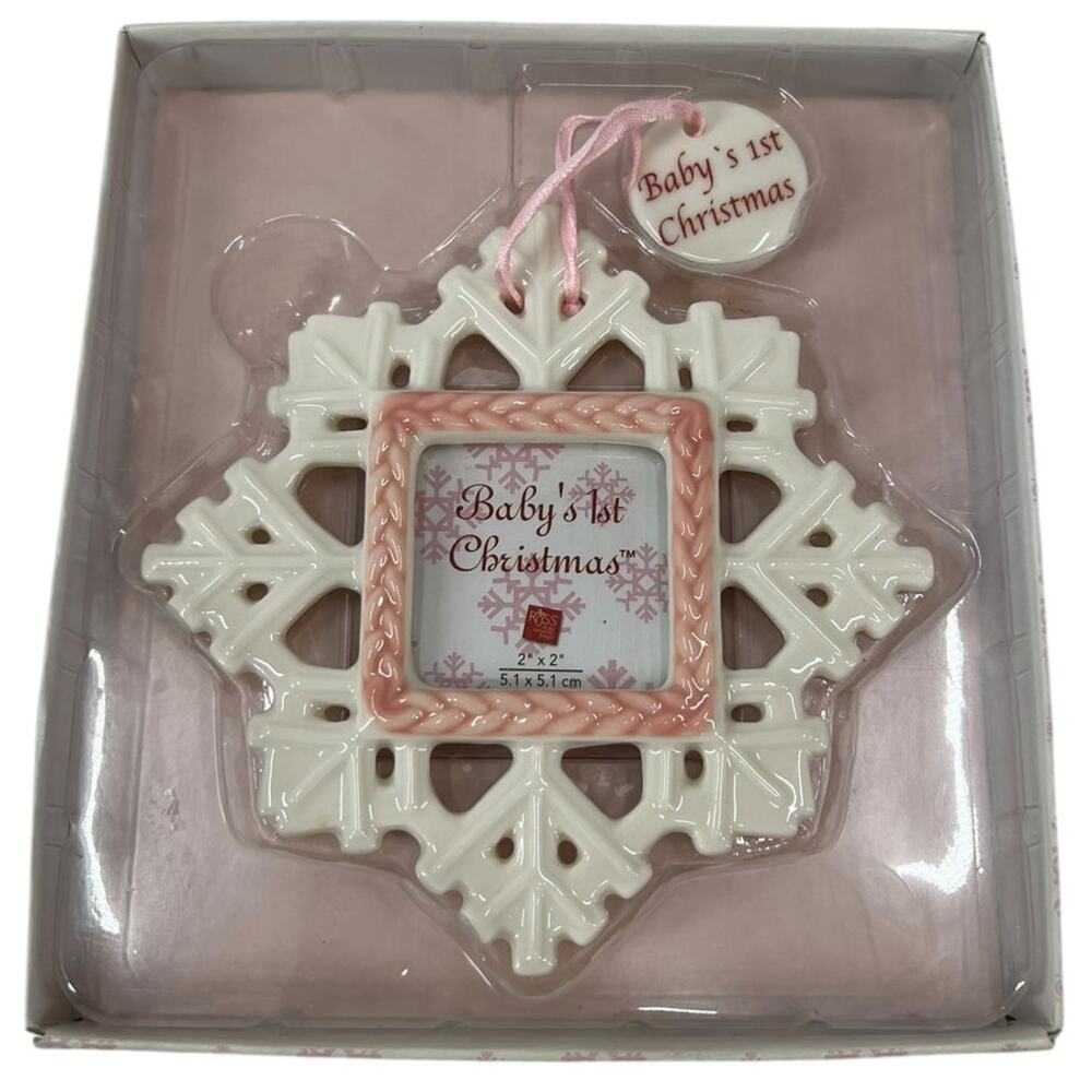 RUSS Baby's First Christmas Ceramic Snowflake Ornament